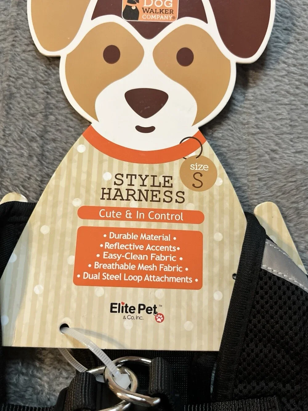 The Dog Walker Co., Black Puppy/Dog Harness, Small